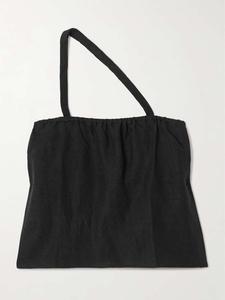 Льняной топ на одно плечо Deiji Studios, черный