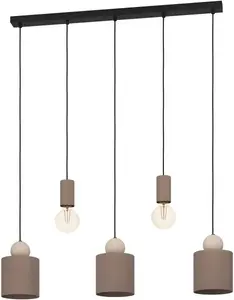 Подвесной светильник EGLO "GAZZOLA", лампа E27 | Лампы можно менять без лампочек, подвесной светильник коричневого и песочного цвета из стали - кроме Е27 - 40Вт Высота: 110,00 см., коричневый/песочный