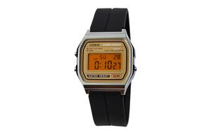 CASIO Часы мужские с кварцевым механизмом Retrofit Series, силиконовый ремешок, циферблат gold