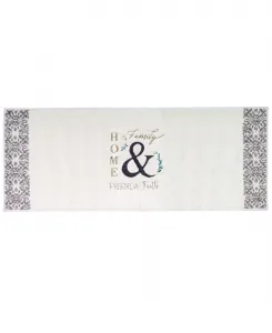 Современный хлопковый коврик для ванной в стиле «фермерский дом» с вышивкой, 60 см x 152 см Avanti, мультиколор