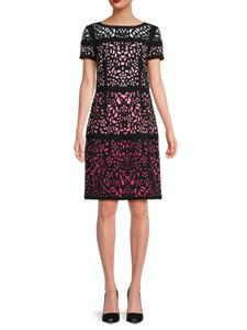 Мини-платье А-силуэта с лазерной резкой и эффектом омбре Focus by Shani, цвет Black Pink