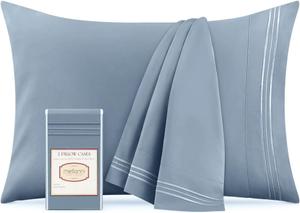 Mellanni Наволочки, комплект из 2 штук, размер 51x76 см, застежка-конверт, охлаждающие, очень мягкие, цвет синяя гортензия