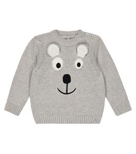 Детский вышитый хлопковый свитер Stella McCartney Kids, серый
