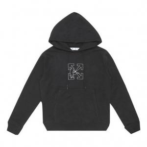 Толстовка fw20 embroidery hooded pullover men black Off-White, черный