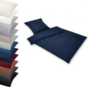 Комплект постельного белья ПРЕМИУМ 135x200-80x80 см из МИКРОФИБРЫ, наволочка, пододеяльник, цвет: темно-синий Posteli