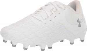 Under Armour Men's Magnetico Select 3.0 Soccer Shoes, (100) White/White/Metallic Silver