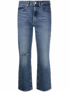 7 For All Mankind укороченные джинсы Logan с завышенной талией, синий