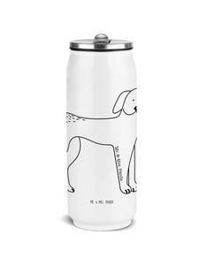 Mr. & Mrs. Panda Термос с изображением собаки, датского дога, без слогана, белого цвета