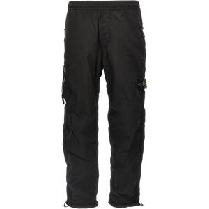 Брюки прямого кроя с нашивкой-логотипом STONE ISLAND, черный
