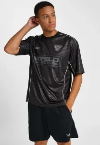 Свободная футболка с принтом тигра для футбола, короткий рукав. Hummel, Black