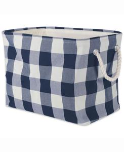 Контейнер для хранения, прямоугольный, в клетку «буффало» Design Imports, темно-синий