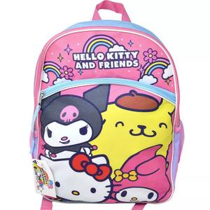 Рюкзак Hello Kitty and Friends 16 дюймов с передним карманом и милым принтом с персонажами, мультиколор