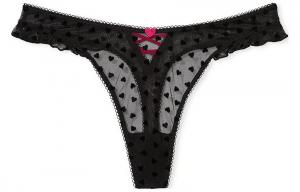 PINK VICTORIA'S SECRET Женские трусики без ластовицы спереди 1 упаковка Черный