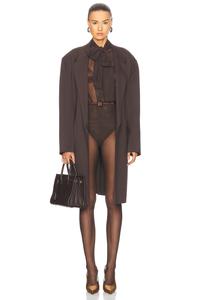 Двубортный пиджак оверсайз Norma Kamali, цвет Espresso