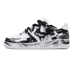 Nike Кроссовки Air Force 1 Remnant Pilgrimage с амортизацией, износостойкие, низкие, для скейтбординга, мужские, черно-бело-серые