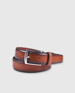 Мужской плоский кожаный ремень Miguel Bellido, коричневый