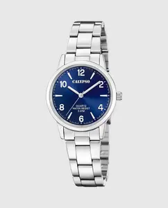 K5859/3 Базовые женские часы из серебристой стали Calypso, серебрянный