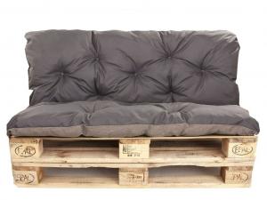 Комплект подушек из поддона Подушка для сиденья 120х50 + подушка для спины 120х40см | подушка для поддонов бежевого цвета | Набор подушек из поддона для отдыха на открытом воздухе - внук Setgarden, серый