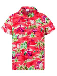 Рубашка King Kameha Flamingos, красный