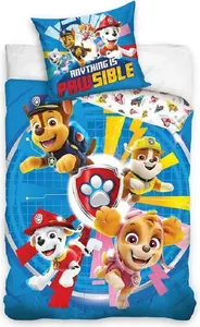 Пододеяльник Paw Patrol, поликоттон Pawsible, 140 x 200 см - 65 x 65 см Aymax