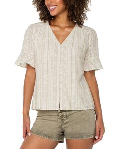 Топ с рукавом до локтя Liverpool Los Angeles, коричневый/бежевый