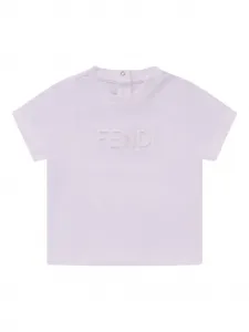 Футболка с тисненным логотипом Fendi Kids, белый