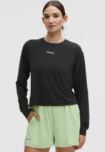 Топ lululemon TRAINING LONG SLEEVE WORDMARK, Black