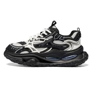 Wooden Rabbit Амортизирующие износостойкие дышащие утолщенные низкие кроссовки для мужчин с эффектом увеличения роста черные, цвет Black