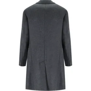 Однобортное пальто с длинным рукавом EMPORIO ARMANI, темно-серый