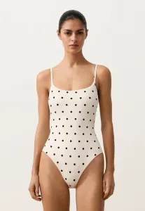 Треугольный купальник в горошек Oysho, White