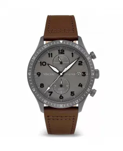 Красные часы The Altitude Pilot с двойным временем и ремешком из кордуры Vincero, коричневый