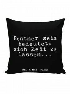 Подушка Mr & Mrs Panda 40x40 Rentner sein bedeutet sich mit, черный