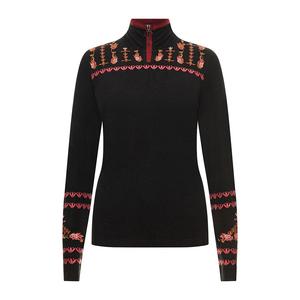 Женский свитер Icelandic Everly с застежкой-молнией до середины груди, Black