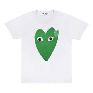 Футболка long hearts tee 'white green' Comme Des Garcons Play, белый