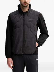 Стеганая куртка с логотипом Boss, черный