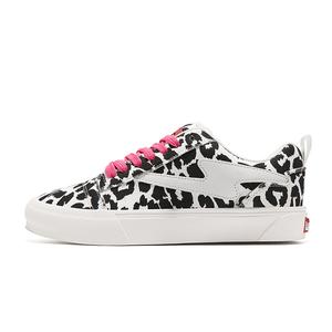 TINMUU Легкие низкие скейтерские кроссовки унисекс черные с гепардовым принтом и розово-красными шнурками, цвет Black Cheetah Rose Red Shoelace