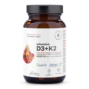 Aura Herbals Witamina D3 4000 IU + K2 витамин D3+K2, 90 шт.