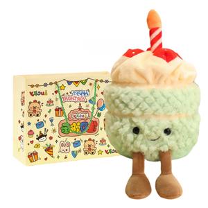 Поющая плюшевая кукла birthday cake music that sings высотой 28 см MENGXIAOZAI, зеленый