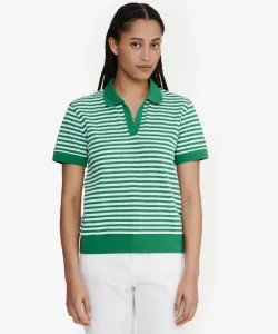Поло-рубашка с короткими рукавами в полоску из органического хлопка.