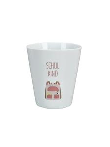 Счастливая кружка, сделанная из белого картона с изображением школьника Krasilnikoff