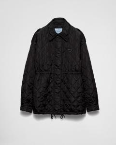 Легкая куртка-бомбер из переработанного нейлона Prada, черный