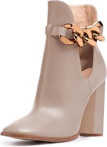 Женские ботильоны FSJ с боковыми вырезами, заостренным носком, на щиколотку, с массивным устойчивым каблуком, удобные, с регулируемыми цепочками и пряжками, модные ботиночки, размеры 4-15 US, Light Brown