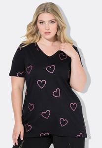 Футболка MIAMODA GLÄNZENDES HERZMUSTER, Black