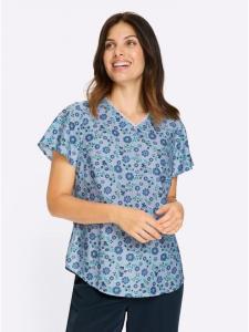 Блузка без застежки с принтом ледяного голубого и темно-синего цветов Sieh an!