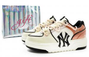 MLB Кроссовки для скейтбординга Chunky Liner, устойчивые к истиранию, низкие, унисекс, бежево-розовые