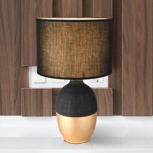 Настольная лампа Globo Lighting Valentino bauchig, текстурированная ткань / керамогранит - 1 пламя - черный