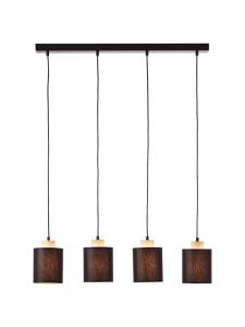 Brilliant Подвесной светильник Vonnie, 4 плафона, 111x80x13 см, черно-деревянный