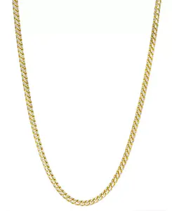 24-Дюймовое двухцветное ожерелье-цепочка Франко из 14-каратного золота и стерлингового серебра (также из стерлингового серебра) Italian Gold, two-tone