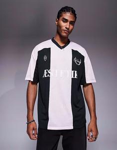 Футболка футбольного клуба River Island в черную полоску