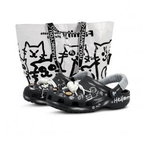 Классические сабо Happy Graffiti, специальные сабо для покупок унисекс Crocs, Black